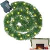 Arroopu Ghirlanda Illuminata,5m Ghirlanda Natalizia Artificiale con Luci LED,Decorazione Invernale Casa con Finto Verde | Per Interni Giardino Albero Balcone Festa