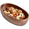 Djowyh Ciotola per frutta in legno, a forma di barca, contenitore per noci e snack, adatta per noci, pane, frutta, antipasti, salse, dolci