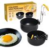 Generic Cuociuova in camicia - Padella antiaderente per friggere le uova, anti-scottatura, rotonda, con manico staccabile, kit di copertura in silicone per la preparazione di cibi da cucina, pancake