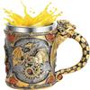 Liakyunf Boccale Medievale Del Drago | in Acciaio Inossidabile 400ml Stile Medievale - Statua Da Scrivania Per Whisky Birra Caffè Decor Per Feste Campeggio Gioco Halloween Picnic Supporto Per Famiglia