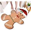 Generico Zerbino Gingerbread Man - 50 X 80 Cm Tappeti Natalizi per Bagno,Tappeto Peluche Morbido Antiscivolo per Interni Esterni Ingresso Soggiorno Cucina Bagno Doccia Corridoio