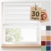 Blumtal Tenda a rullo doppia Klemmfix senza forare 70x130 cm - Tende regolabili per finestre senza fori - Tende interne facili da installare - Persiane a rullo - Bianco