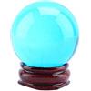 Hztyyier Sfera di Cristallo Blu Reale Sfera di Quarzo Curativa Naturale Rara Asiatica con Supporto in Legno per Meditazione Divinazione Home Decor 40 Mm