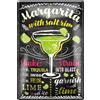 schilderkreis24 - Targa in metallo con ricetta per cocktail Mojito, targa decorativa in metallo per tutti i proprietari di bar o pub, regalo per compleanno o Natale, 20 x 30 cm (margarita)
