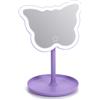 MIJOMA Specchio cosmetico a LED con farfalla viola, con pulsante touch