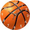 rockible Orologio da Parete Decorativo a Tema Sportivo con Motivo Basket, Creativo, Moderno, Semplice, Silenzioso, Senza Ticchettio, Rotondo, per Cucina, Orange 12 inch