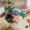 TKAS Fiori Artificiali con Vaso Ceramica, Composizioni Fiori Seta Mazzo Piante Finte da Interno Esterno, Fiori Finti Bouquet Fiori Secchi per Decorazioni Tavolo Casa Ufficio Matrimoni (Mix Color-2)