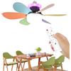Derwrtup Ventilatore da Soffitto con Telecomando,Lampada RGB Ambient Dimmerabile 3 Velocità con Telecomando | Lampada a LED Staccabile per Soffitto | per Ufficio Camera da Soggiorno Cucina Asilo