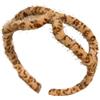 Generic Cerchietto per capelli con stampa leopardata, cerchio per capelli a forma di occhiale, involucro per trucco alla , fascia elastica elegante, accessorio in morbido peluche, strumento di bellezza