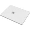 Ercos Piatto Doccia 80X140 in Marmoresina Effetto Pietra Bianco riducibile