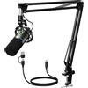 MAONO MICROFONO DINAMICO XLR/USB PER PODCAST CON BRACCIO E PULSANTE MUTE SOFTWARE