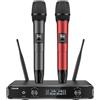 TONOR MICROFONI SENZA FILI CORDLESS DUAL HANDHELD DYNAMIC KARAOKE GRIGIO E ROSSO