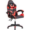 Cribel Poltrona Racing Alfa Nera E Rossa in Similpelle Ergonomica Con Schienale Alto, Supporto Testa E Altezza Regolabile, Ideale Per Gaming E Ufficio, 65x62x105/110 Cm