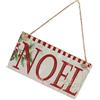 KOMBIUDA Wooden Noel Hanging Sign for Christmas Party Decoration Indoor Outdoor Use Rustic Santa Wall Board with Jute Rope Festive Holiday Ornament for Xmas Home