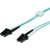 EasyLan Cavo patch EasyLan in fibra ottica LED duplex 50/125µm OM3, LC/LC, turchese, 1 m