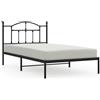 vidaXL Struttura letto con testiera in metallo nero 100x200 cm