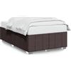 vidaXL Struttura letto senza materasso marrone scuro 120x190 cm tessuto