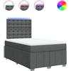 vidaXL Letto a molle con materasso grigio scuro 120x190 cm in tessuto
