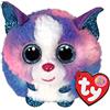 TY - Peluche - Puffies - Cane Husky - Cleo - Viola e Rosa - Cagnolino con occhioni Azzurri Glitter - Le Palline Beanie di Peluche morbide e coccolose - 10 Cm - 42521