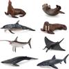 AYNKH Set di statuette di animali marini, 10 cm di squalo balena Swordfish Lontra di mare Morse Delfino Giocattolo Vasca da bagno Giocattoli, Bambini Adulti Natale Regalo di compleanno Topper