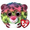 TY - Peluche - Puffies - Leopardo - Dotty - Arcobaleno e Maculato - Leopardo con occhioni e zampine Rosa Glitter - Le Palline Beanie di Peluche morbide e coccolose - 10 Cm - 42519