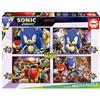 Educa - Puzzle Sonic Prime Neon | 4in1 Progressivo 50/80/100/150 pezzi | Sonic, Neon Luminoso | dai 5 anni (19631)
