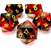 generic 5 dadi D20 da 21 mm, a 20 lati, in resina, con bordi affilati, per Dungeons and Dragons, RPG, MTG, poliedrici D&D (rosso e nero)