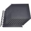 VEVOR Set Tappetino Puzzle Protettivo per Pavimento da Palestra 12 pezzi 610 x 610 x 14 mm, Tappetini in Schiuma EVA ad Incastro Piastrelle da Ginnastica Ufficio Allenamento Yoga Fitness, Nero