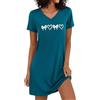 Litherday Camicia da Notte Donna Cotone Manica Corta Camicia Stampa a Cuore Vestito da Notte Scollo a V