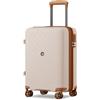 KONO Valigia Cabina in PP Rigida 53,5 cm - Trolley a Mano Espandibile con 4 Ruote Silenziose TPE, Portabicchieri e Serratura TSA (20", Nero)