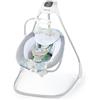 Ingenuity Altalena Alta Oscillante con Seduta Girevole Ingenuity, Altalena Simple Comfort Everston, Dondolino 2 direzioni con Giostrina Giochi, Melodie, Suoni Bianchi e Vibrazione, Maniglia trasporto e Ruote