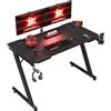Homall Scrivania Gaming 80 x 50 cm Scrivania per PC Tavolo a forma di Z Tavolo Gaming per PC Scrivania da Gioco per Casa e Ufficio con Portabicchieri e Gancio per Cuffie, Nero