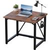 JUMMICO Scrivania da Lavoro 80 × 50 cm, tavolo informatico compatto, scrivania per lo studio, postazione PC compatta per casa e ufficio, Marrone