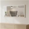 Dmora - Specchio Romeo, Specchio da bagno, 100% Made in Italy, cm 120x2h60, Bianco lucido