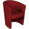 Dmora - Poltrona Abrera, Poltrona da salotto, Seduta imbottita, Sedia con braccioli in ecopelle, 64x63h76 cm, Rosso