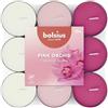 Bolsius - 18 Lumini Profumati - Orchidea Rosa - Durata di Combustione di 3.5 Ore - Diametro 38 mm - Estratti Naturali - Contiene Cera Vegana - Senza Olio di Palma