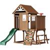 VEVOR Casetta da Gioco per Bambini all'Aperto, Casetta da Giardino per Bambini in Legno di Cedro, Casetta da Gioco da Cortile con Scivolo, Scala, Parete da Arrampicata, Finestre, Tavolo da Picnic