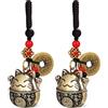 VILLCASE 2 Pezzi Ciondolo Vintage e Delicato Portachiavi in Ottone Gatto per Compleanno e Anniversario Decorazione Versatile per Telefono e Abbigliamento