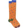 Gallo Calze lunghe arancio zucca fantasia funghi