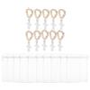 CORHAD Set di 10 Bracciali con Perline in Legno e Pendente Croce con Sacchetti in Rete, Design Elegante e Materiali Resistenti per Battesimi e Shower