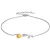Silvora Cavigliere da Donna in Argento S925 Antiallergico Cavigliere di Perline/Rosa Catena Cubana Figaro Classica Accessori Estivi per Vacanze al Mare