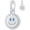 GLOWDAS Smile Viso Charms Fit Bracciali Pandora San Valentino, 925 Argento Sterling Felice Sorridi Emoji Collana Ciondolo Perlina con CZ Occhio Blu, Regali Sempre con te per ragazzi/ragazze/compleanno