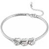 ALBERTBAND Bracciale Personalizzato con Nome e Pietra di Nascita Bracciale Cuore Donna Bracciali da Famiglia Regalo per Mamma Donna Nonna (3 nome)