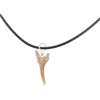 ifundom Collana Ciondolo a Dente in Pietra Naturale Corda in Pelle Nera, Design Unico e Stile alla Moda per Uomo e Donna