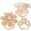 OATIPHO Set 3 Anelli per Sciarpa Donna con Cristalli e Perline Oro in Lega di Zinco Spilla Decorativa Superficie Liscia per Sciarpe e Scialle Elegante