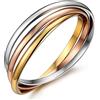 JewelryWe Gioielli bracciale da uomo donna Ipoallergenico Tri-Colori acciaio inox Interblocco braccialetto lunga 7.87compleanno regalo (con regalo borsa)