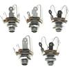 KAISH Premium 5pcs Ottone Filettatura Metrica Audio 1/4 Femmina Jack Stereo Presa 6,35mm Uscita/Ingresso Jack TRS Stereo Montaggio a Pannello Presa Jack per Chitarra/Basso/Pedali/Microfono