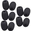 LALADEFIEE 10 Pezzi Copertura Antipolvere per Microfono a Spugna Nera, Design Mini, Isolamento Acustico, Adatta per Microfono da Bavero in Conferenze e Discorsi
