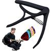 usefulbeauty Capotasto per chitarra, capotasto per chitarra elettrica con 6 plettri - morsetto regolabile portatile - per donne, uomini, musicisti, principianti, pratico
