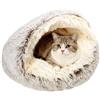 Arquiel Cuccia per Cani, Cuccia Gatto Lettino per Animali Domestici a Ciambella, Cuscino Lavabile E Calda, Avabile, Anti Ansia, Letto Di Piccola Taglia Per Gatti Interni (Marrone,50X50CM)